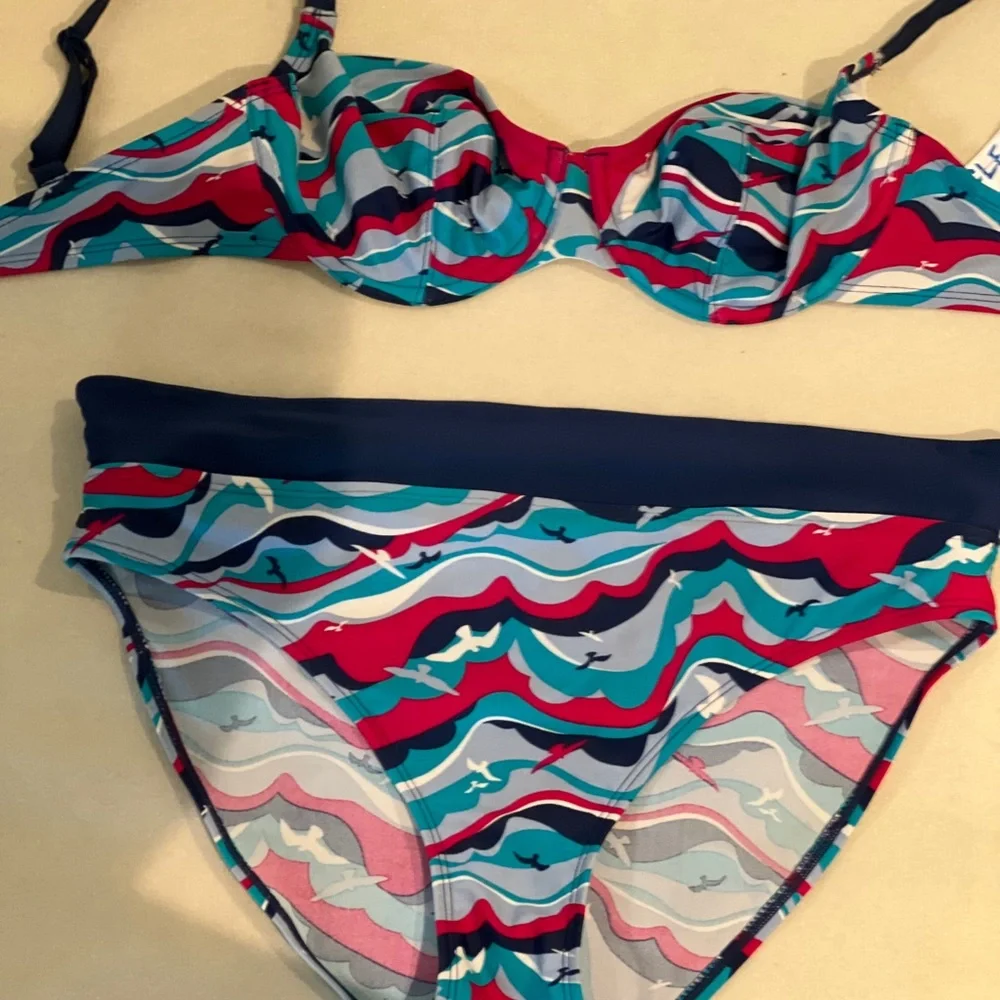 Cleo Panache underwire bikini top and bottoms. Tilly print, pretty. Worn once. - Picture 3 of 8